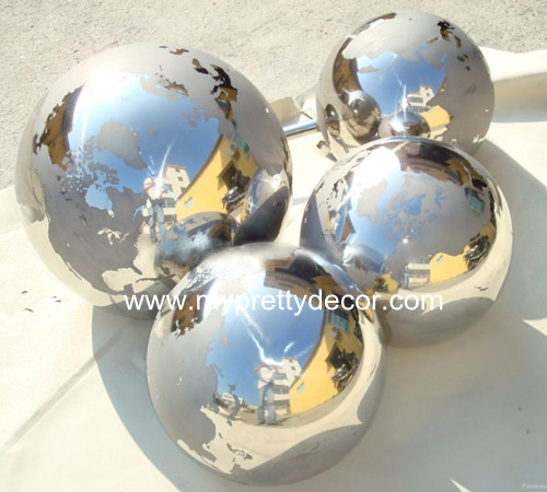 Continent Etched Hollow Globe Sphere