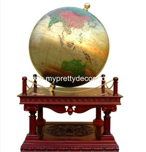 Brass Carved Globes Sphere